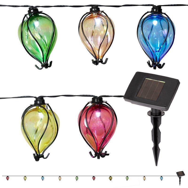 Solar Powered Outdoor Multi-Color LED Balloon String Lights