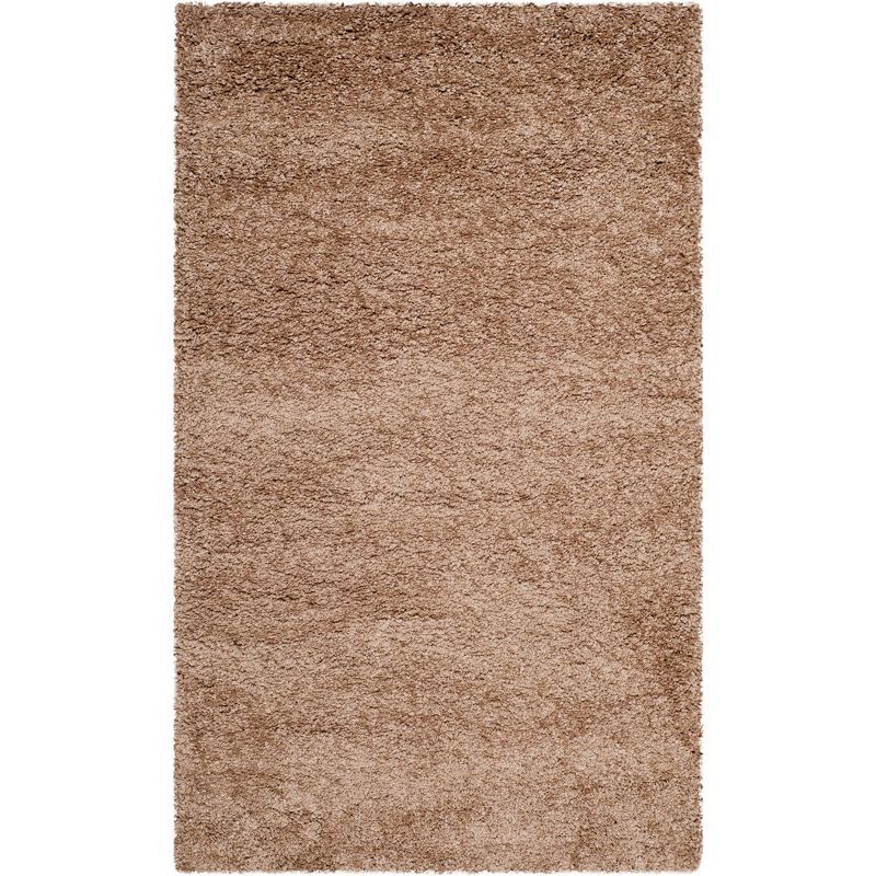 Milan Dark Beige Synthetic Shag Accent Rug - 3' x 5'