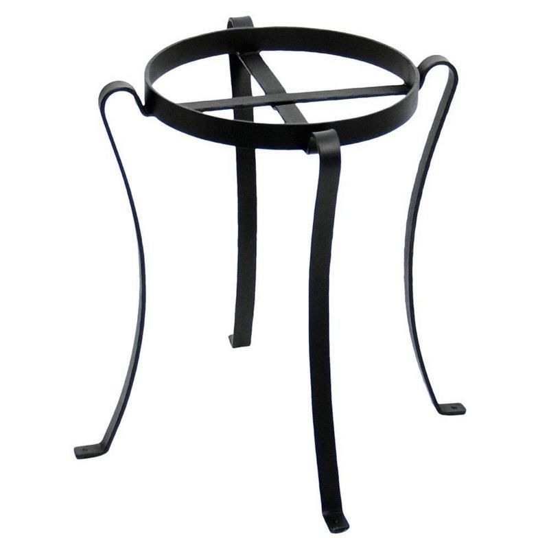 Black Wrought Iron 18" Patio Plant Stand with Curved Legs