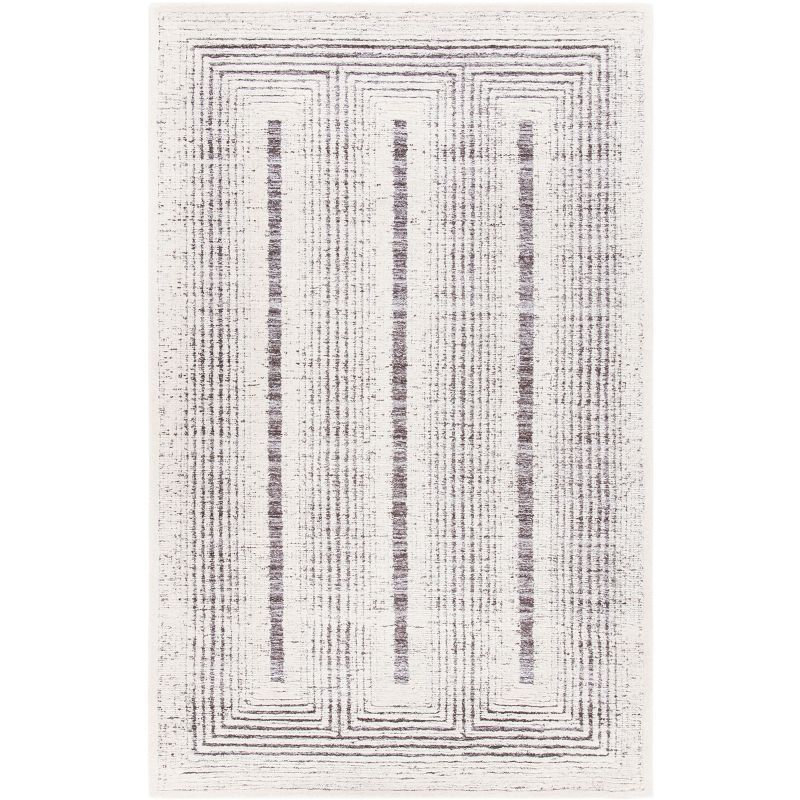 Ivory and Gray Hand-Tufted Wool Area Rug