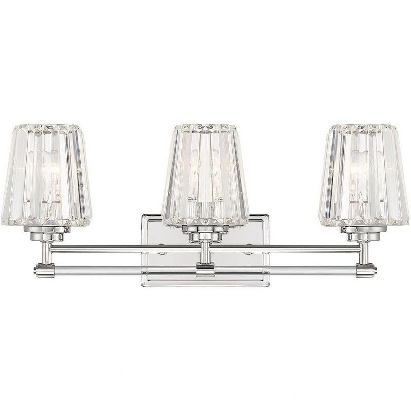 Polished Nickel 3-Light Vanity with Clear Crystal Shades