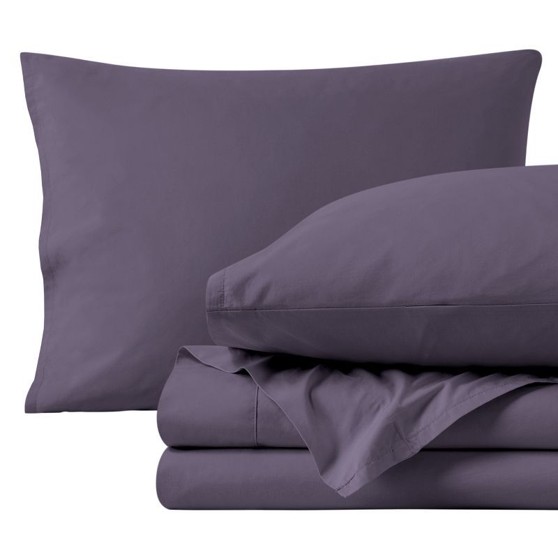 Dusty Purple Organic Cotton Percale Twin XL Sheet Set