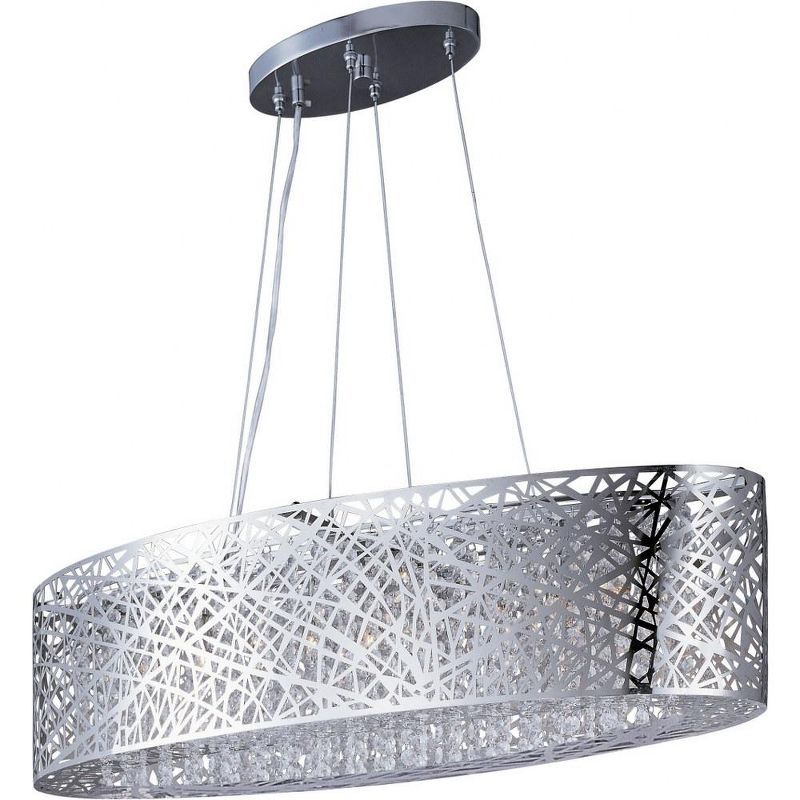 Inca 9-Light LED Polished Chrome Pendant with Cognac Crystal Accents
