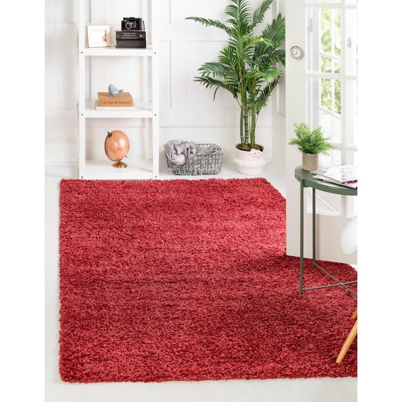 Dusty Rose Braided Shag 8'x10' Rectangular Synthetic Rug