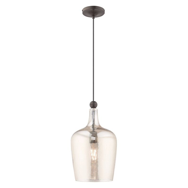 Champagne Glass Mini Bowl Pendant with English Bronze Finish