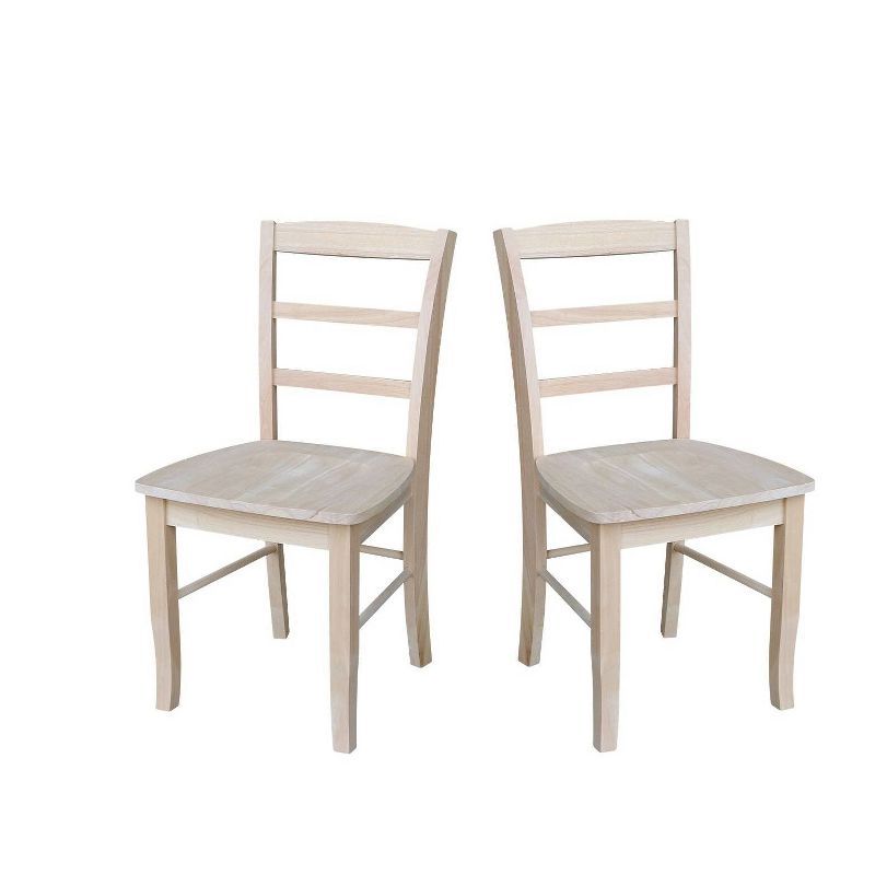 Unfinished Wood Ladderback Side Chair Set