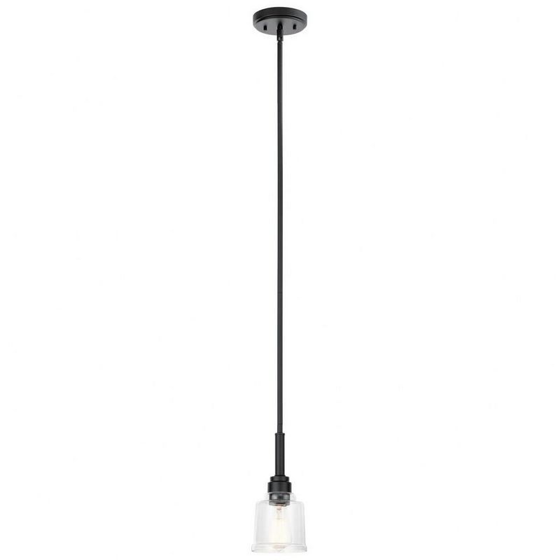 Aivian 5" Black and Clear Glass Mini Pendant Light