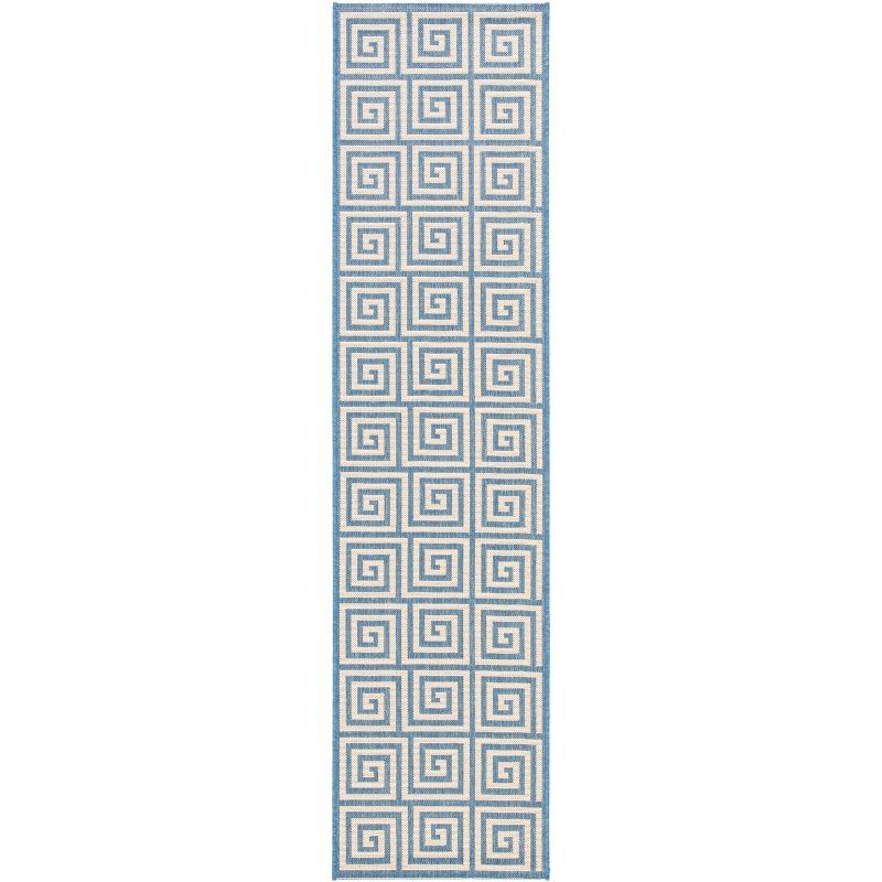 Blue and Cream Non-slip Stain-resistant Area Rug