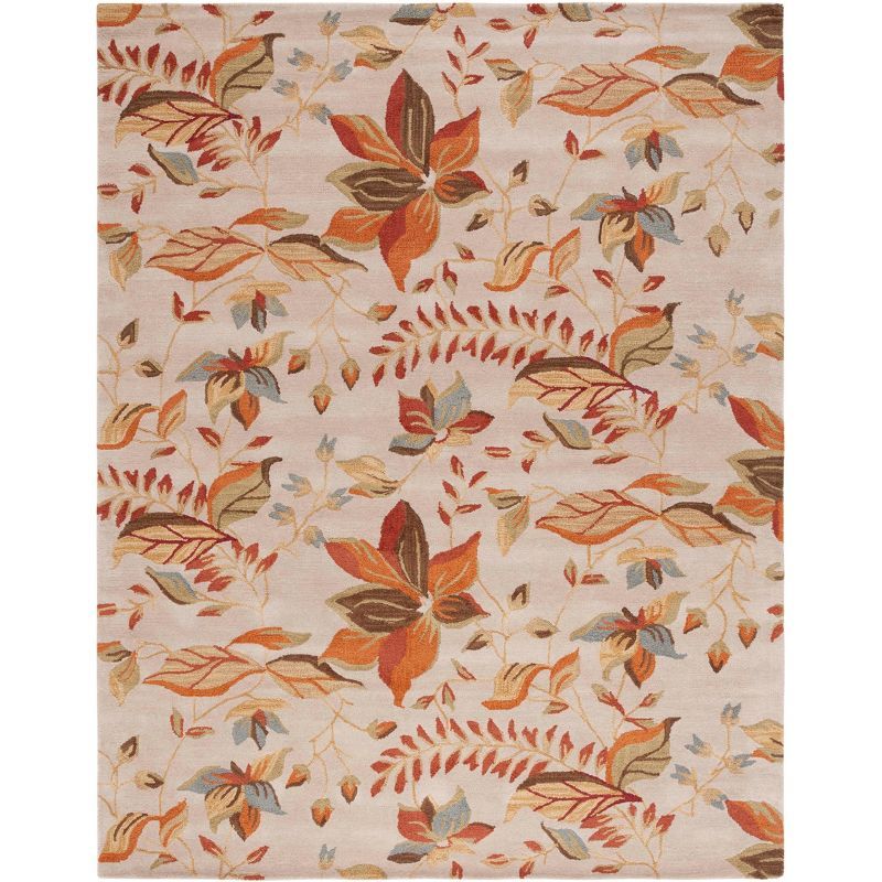 Blossom Beige and Multi Floral Wool Area Rug 9' x 12'