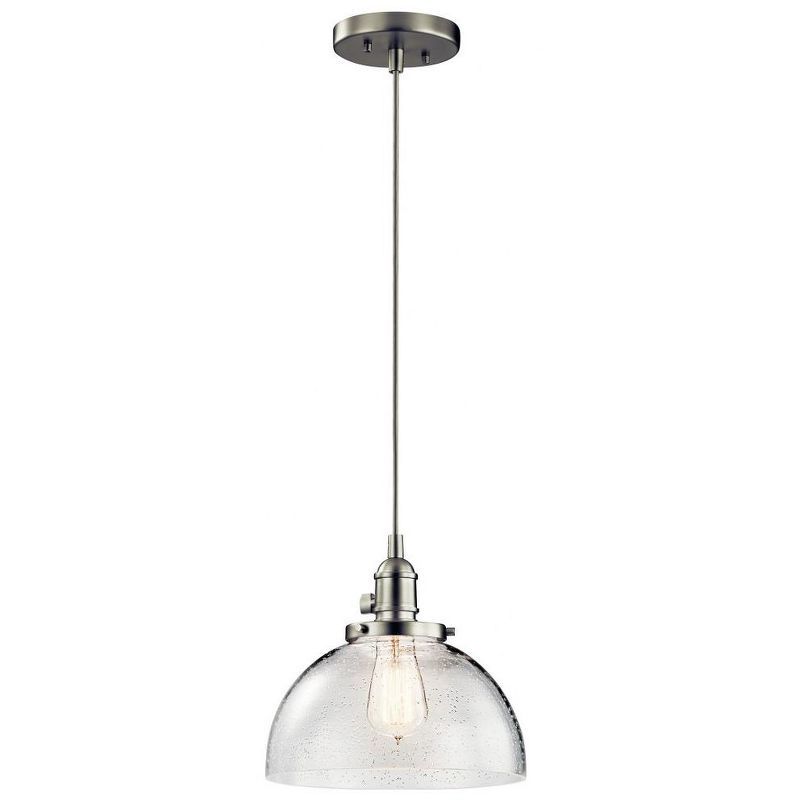 Avery 10" Brushed Nickel Mini Pendant with Clear Glass