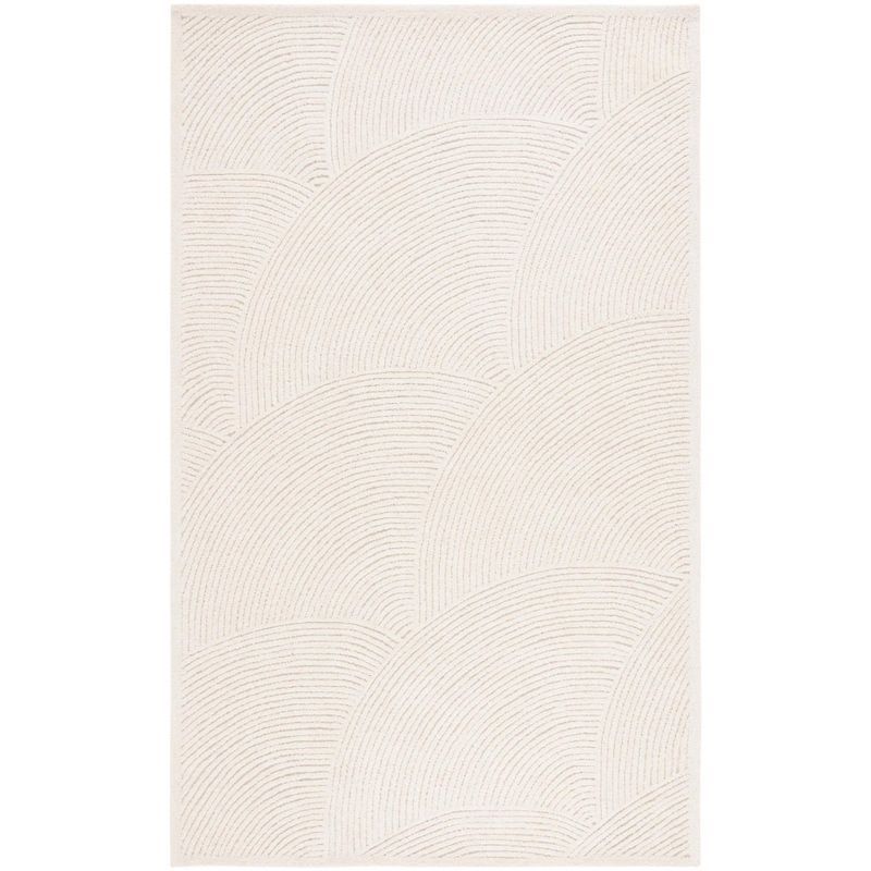 Ivory Geometric Handmade Wool 6' x 9' Area Rug