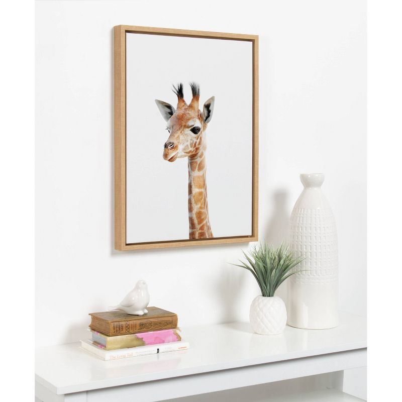 Baby Giraffe Framed Canvas Print for Nursery