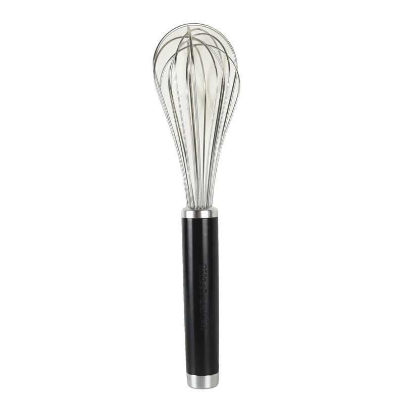 KitchenAid 10.5 Inch Black and Silver Stainless Steel Balloon Whisk