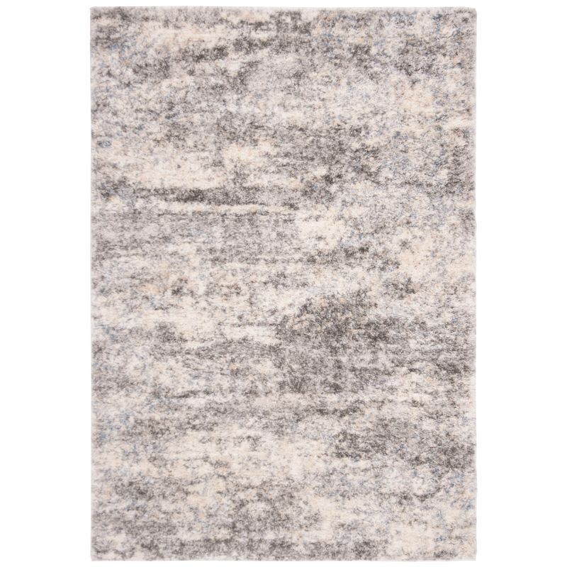 Gray and Cream 6' x 9' Shag Area Rug