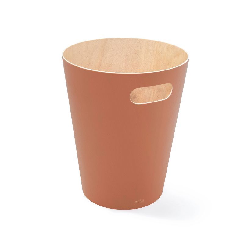 Sierra Light Brown Wood 2-Gallon Trash Can