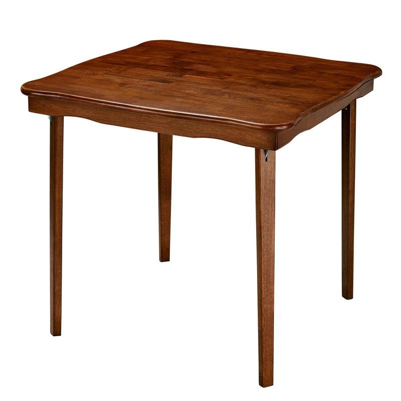 Cherry Solid Wood Scalloped Edge Folding Card Table