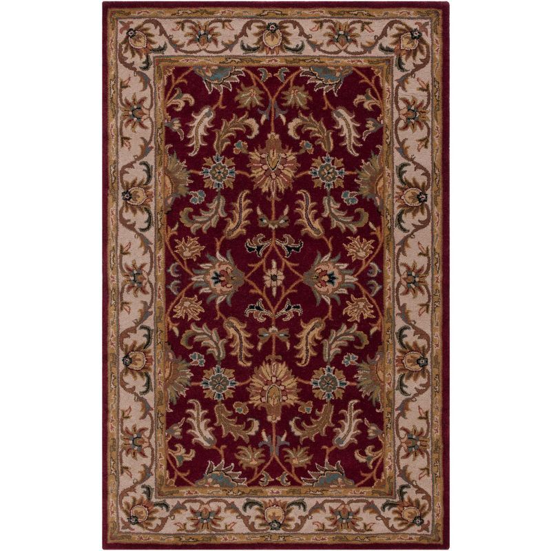 Heritage Red and Ivory Hand-Tufted Wool Area Rug