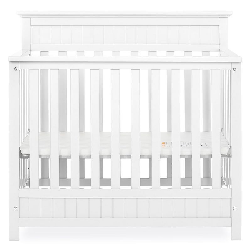 White Pinewood 4-in-1 Convertible Mini Crib