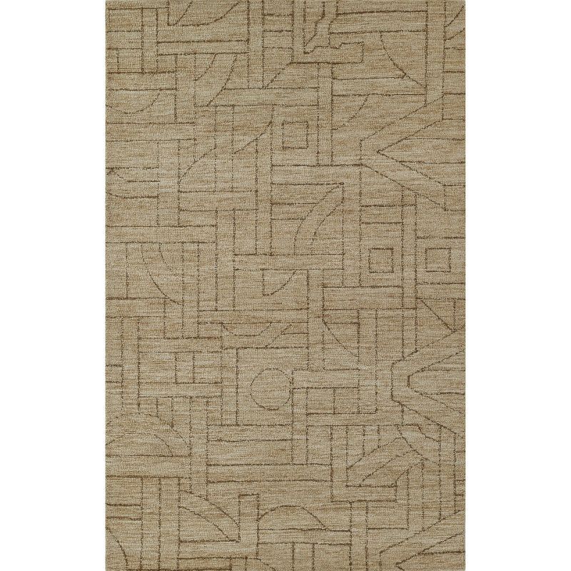 Natural Geometric Wool Hand Tufted Runner Rug