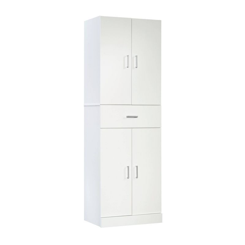 White Freestanding Storage Cabinet with Adjustable Shelving