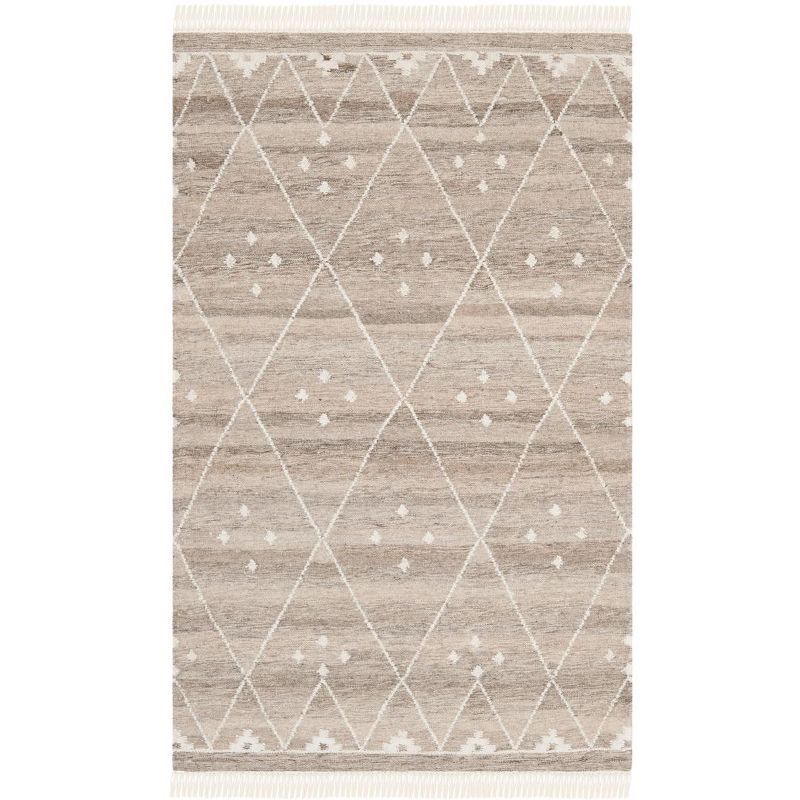 Natural Ivory 3' x 5' Handwoven Wool and Viscose Rug