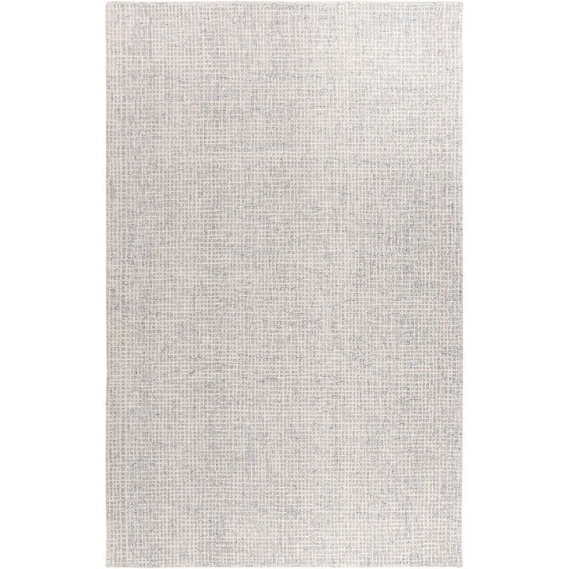 Hand-Tufted Abstract Blue & Silver Wool-Blend 8' x 10' Area Rug