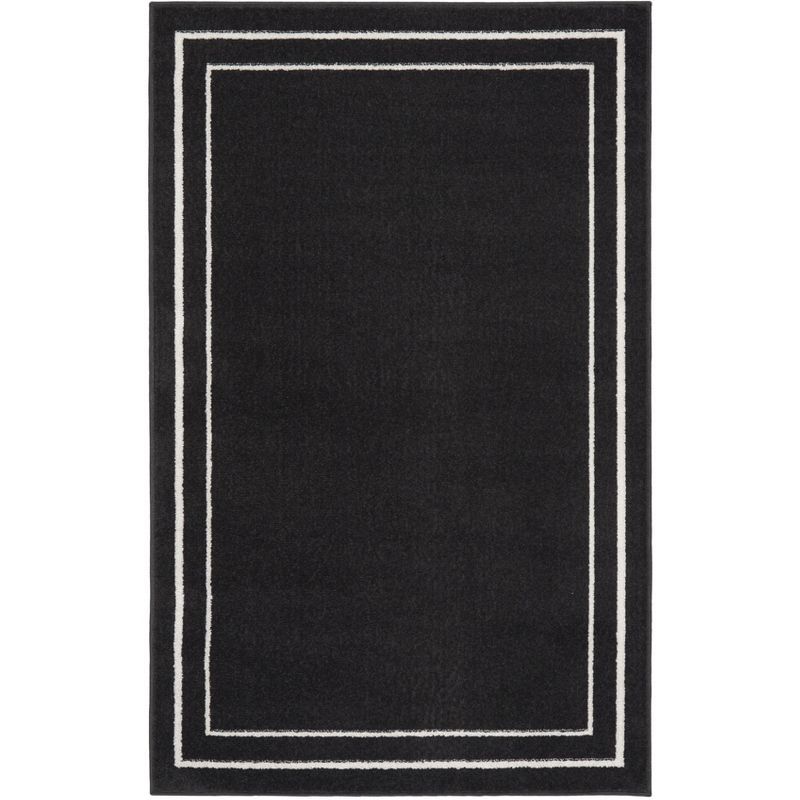 Black Ivory 2' x 4' Synthetic Indoor Outdoor Area Rug