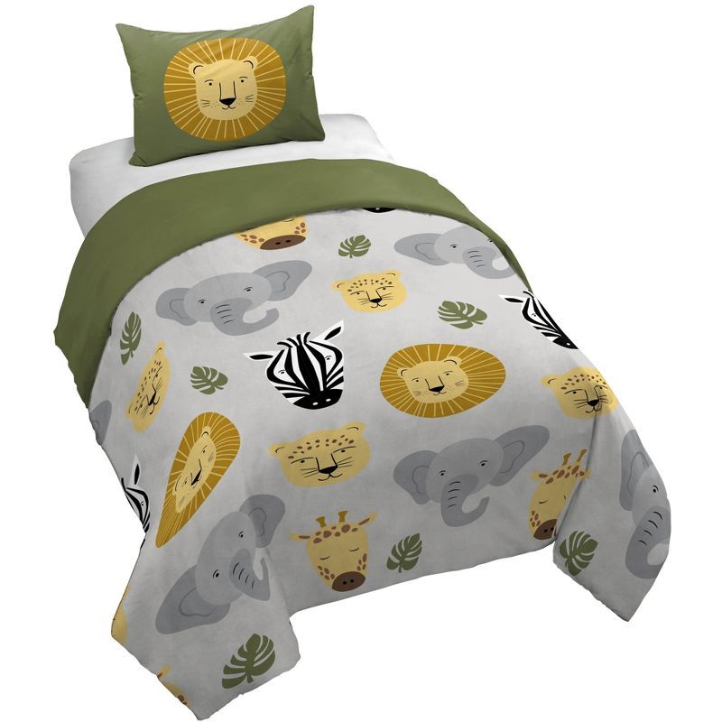 Safari Friends Organic Cotton Twin Duvet Cover & Sham Set