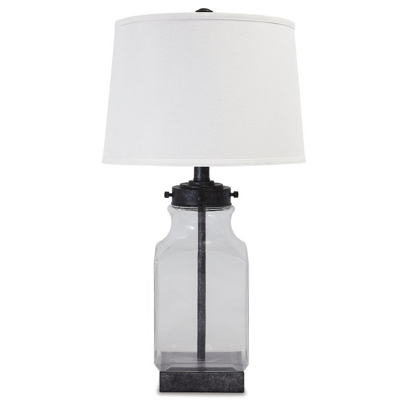 Sharolyn 30" Silver and Glass Table Lamp with Drum Shade