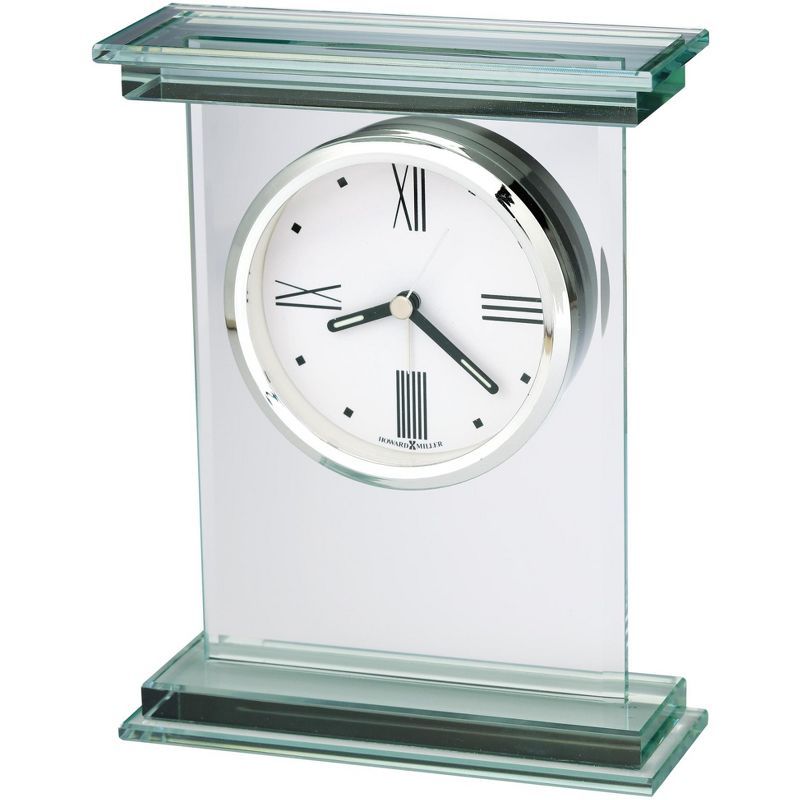 Modern Chrome and Glass Tabletop Alarm Clock