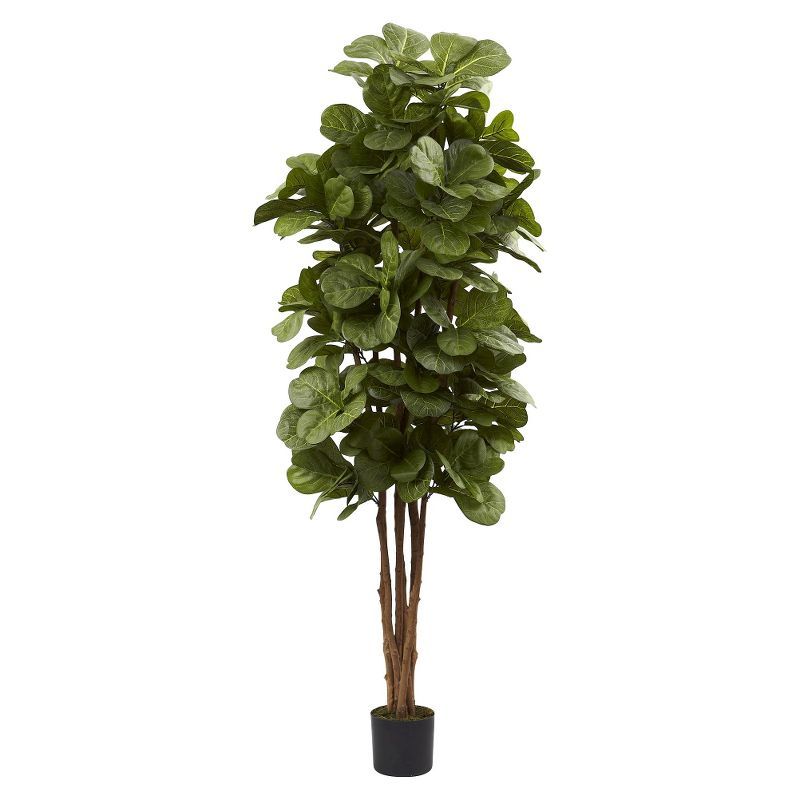 Verdant Charm 6' Silk Fiddle Leaf Fig in Decorative Planter