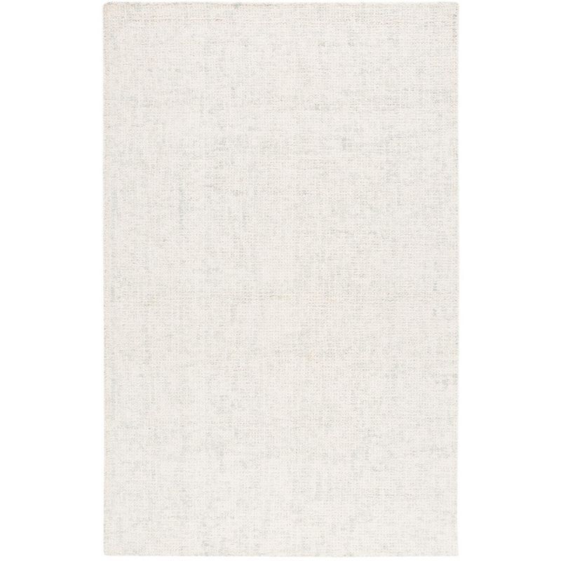 Handmade Light Sage and Ivory Tufted Wool Rug, 4' x 6'