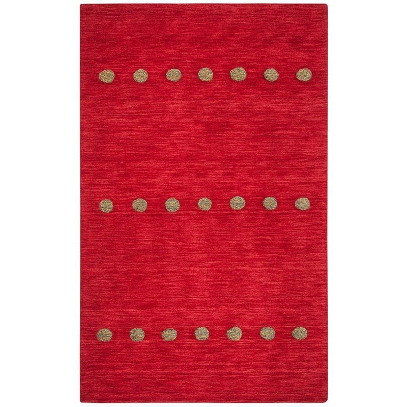 Hand-Knotted Red Wool 5' x 8' Artisan Area Rug