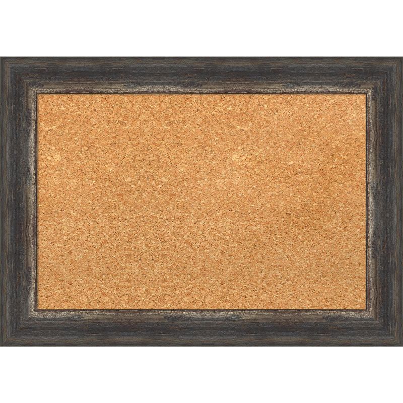 Natural Cork Board with Rustic Charred Wood Frame, 18x12