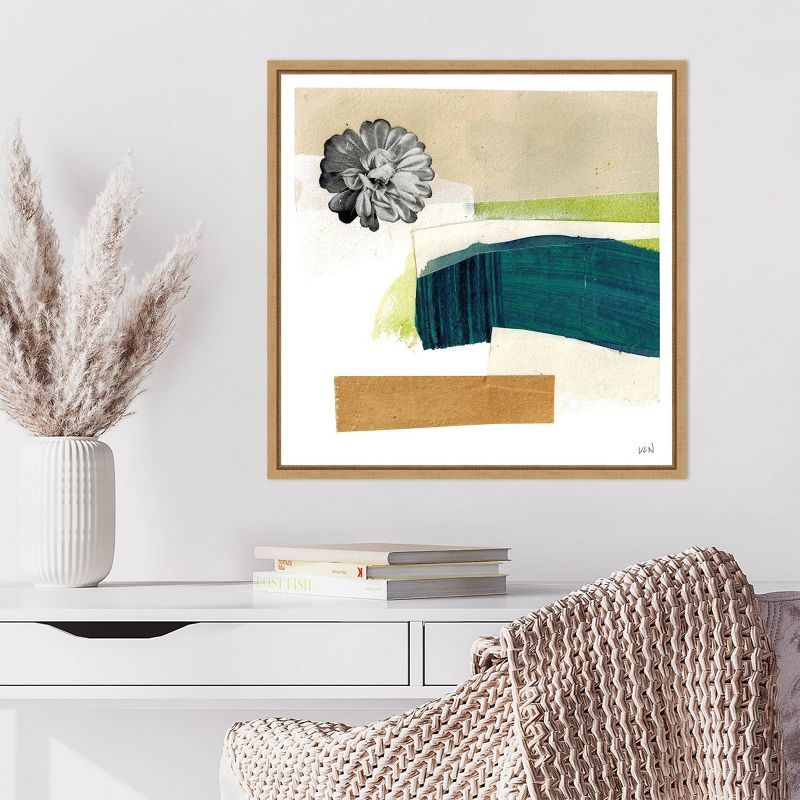 Day Beach I Abstract Canvas Print with Sylvie Maple Frame