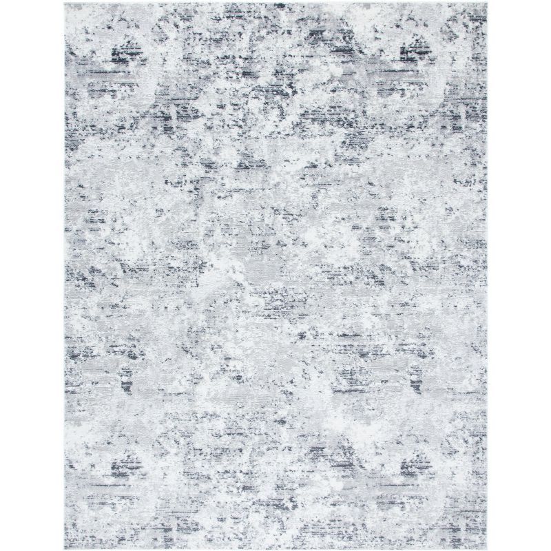 Amelia Grey and Ivory Abstract 6' x 9' Synthetic Area Rug