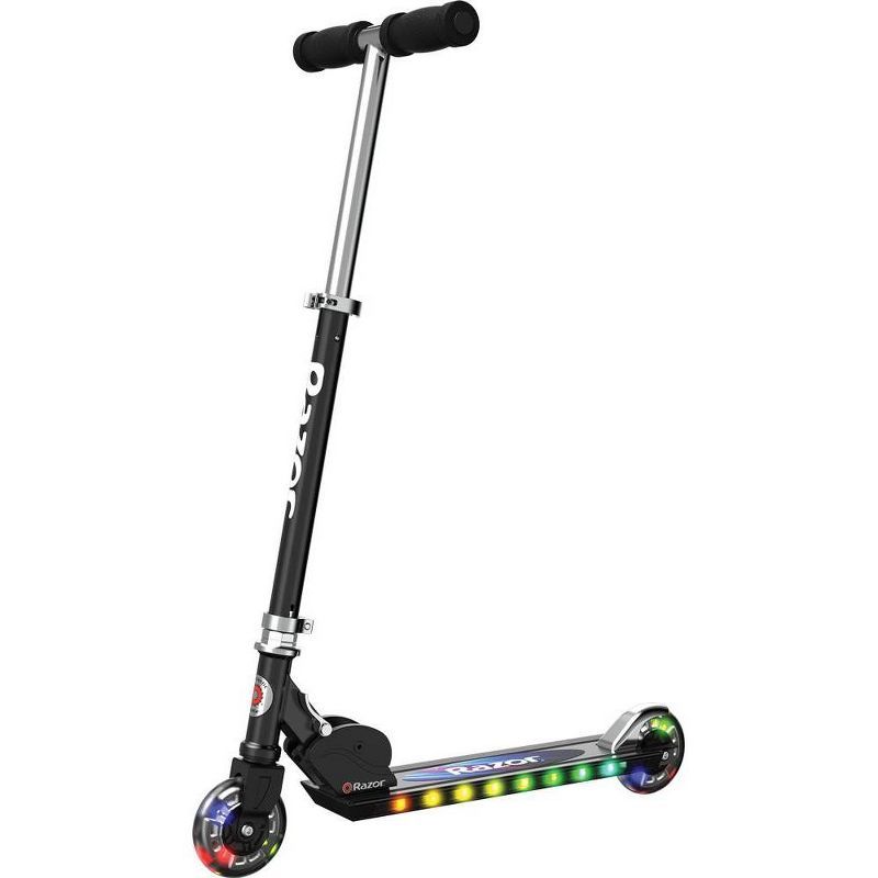 Black Aluminum LED Light-Up Kick Scooter