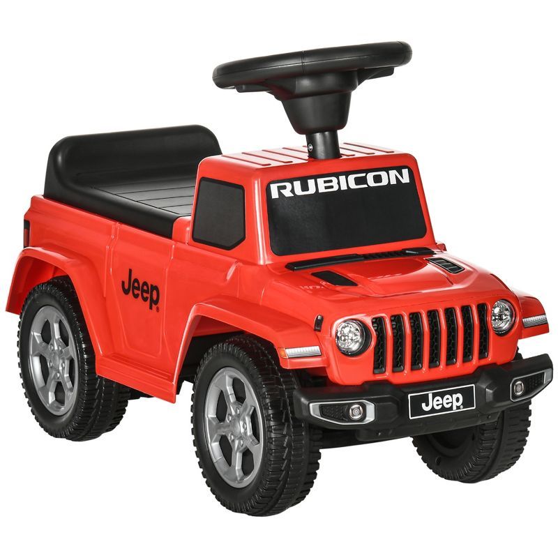 Red Toddler Ride-On Jeep with Engine Sounds and Storage