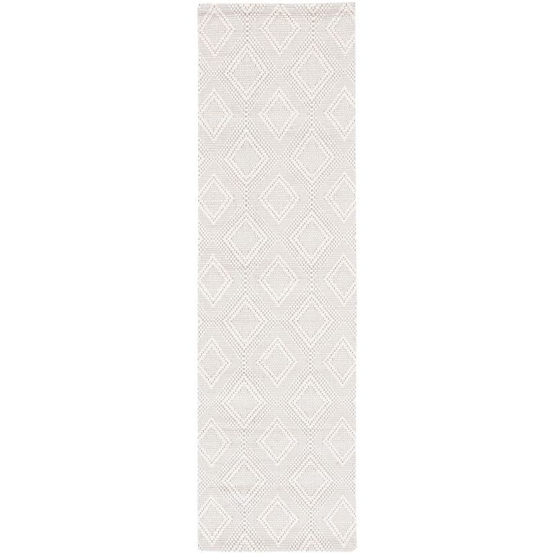 Marbella Ivory Flat Woven Wool Runner Rug, 2'3" x 8'