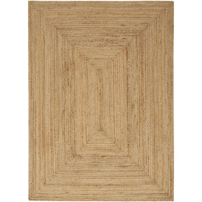 Natural Jute 4' x 6' Handmade Flat Woven Reversible Rug