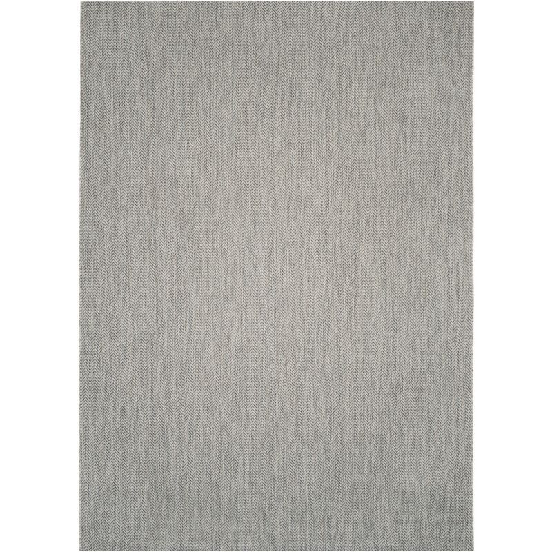 Rectangular Blue Synthetic Stain-Resistant Indoor/Outdoor Rug