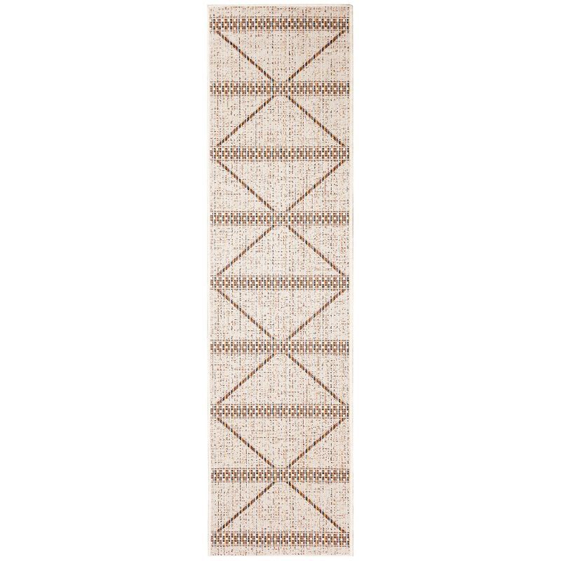 Ivory Diamond Flat Woven Synthetic Indoor/Outdoor Rug 1'11" x 7'6"