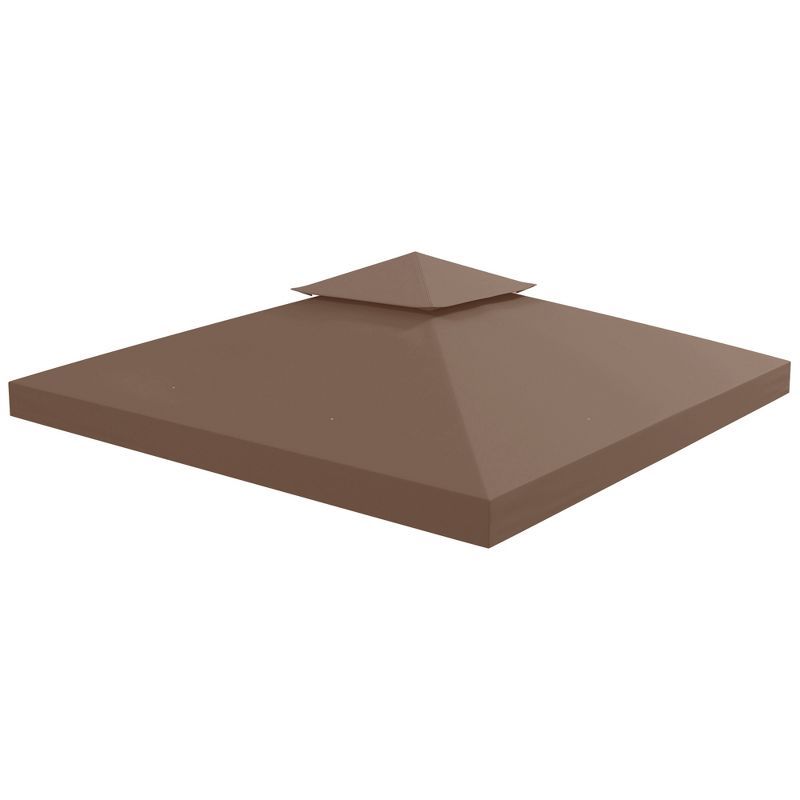 Coffee Polyester 2-Tier Replacement Canopy for 10' x 10' Gazebo