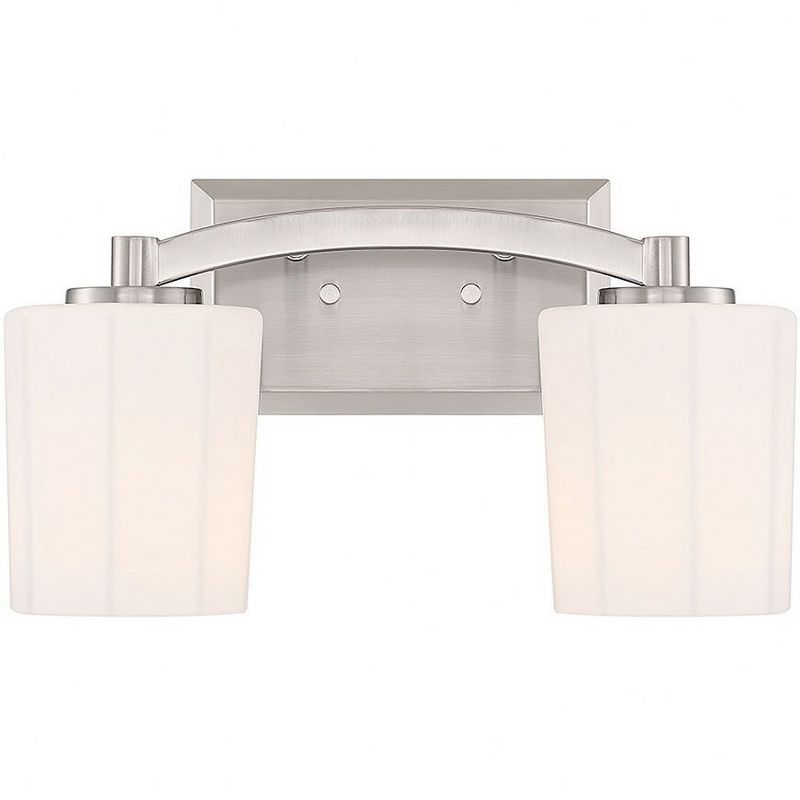 Whitney Satin Nickel 2-Light Cylinder Vanity Light