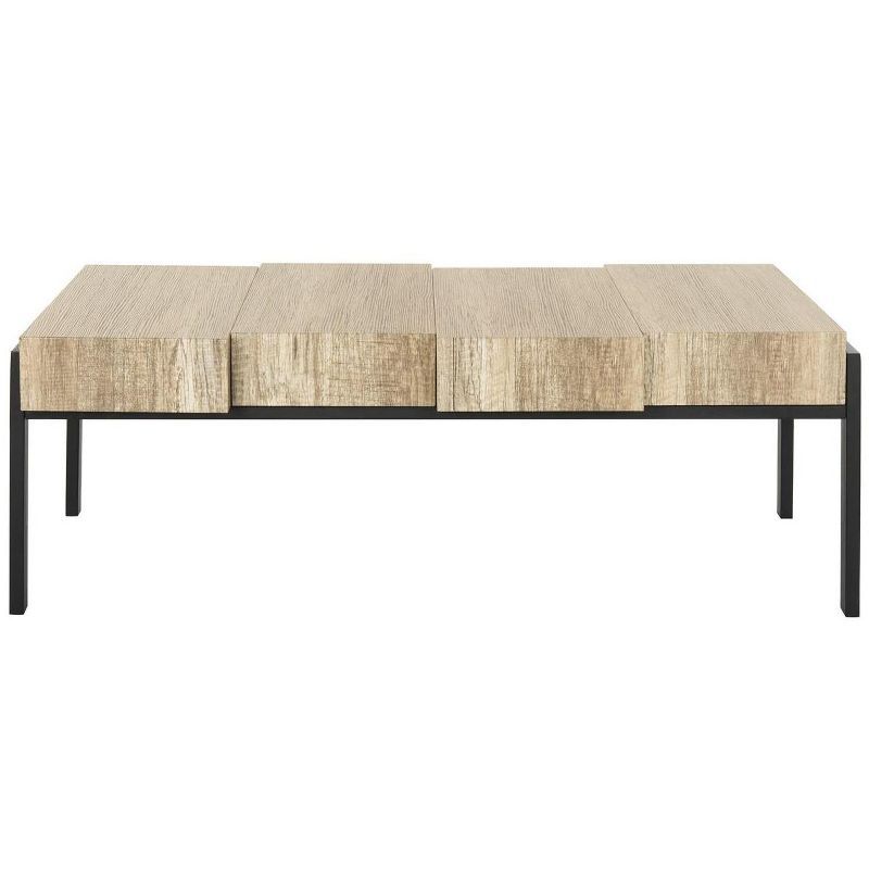 Transitional Alexander 43'' Black/Brown Wood & Metal Coffee Table