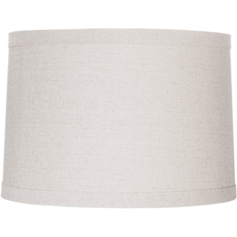 Natural Linen Medium Drum Lamp Shade with Taupe Liner