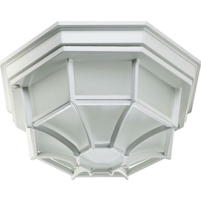 White Frosted Glass 11.25" Indoor/Outdoor Flush Mount Light