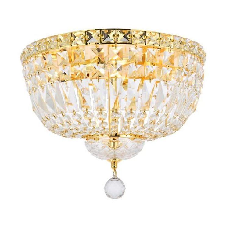 Tranquil Gold Flush Mount with Clear Royal Cut Crystal