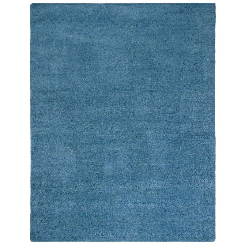 Handmade Blue Wool Tufted Area Rug, 8'x10'