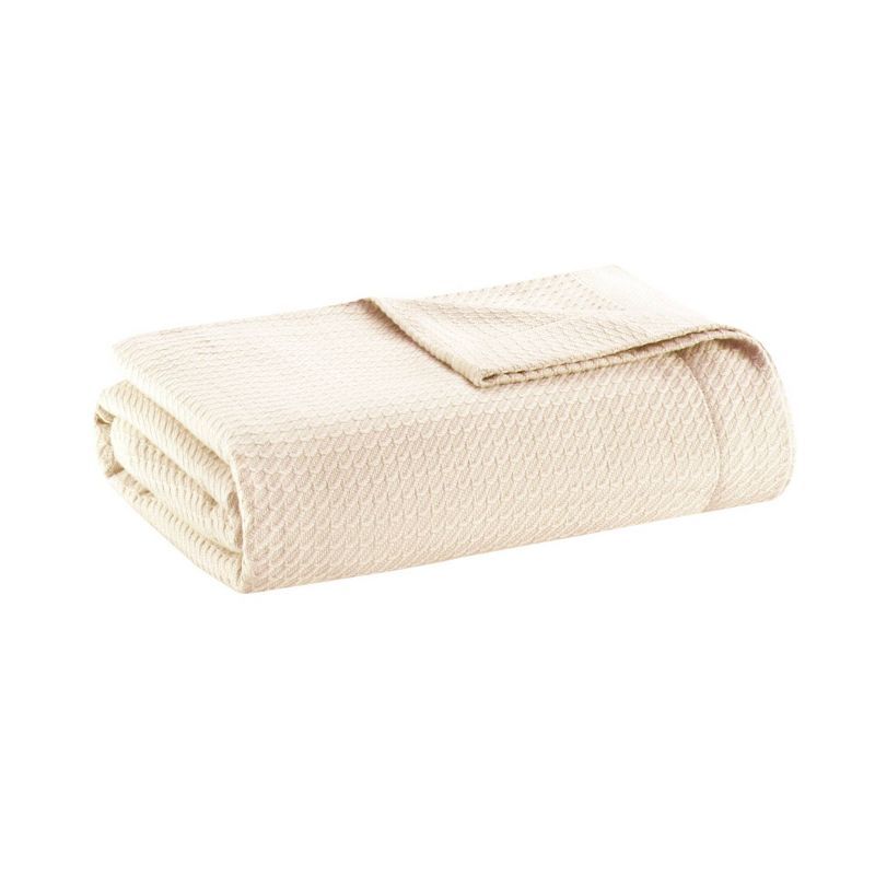 Ivory Twin Cotton Machine Washable Blanket